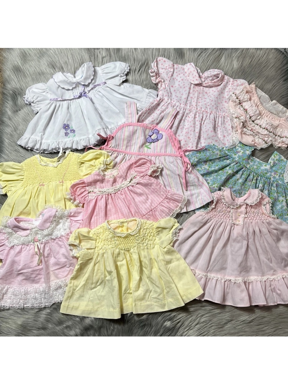 Vintage 10 Piece Baby Girls Clothing Bundle
